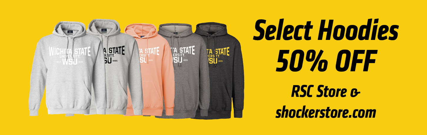 Select hoodies 50% off. While supplies last.